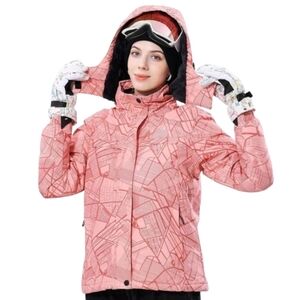 OTU Waterproof Hooded Ski Jacket Pink City XL
